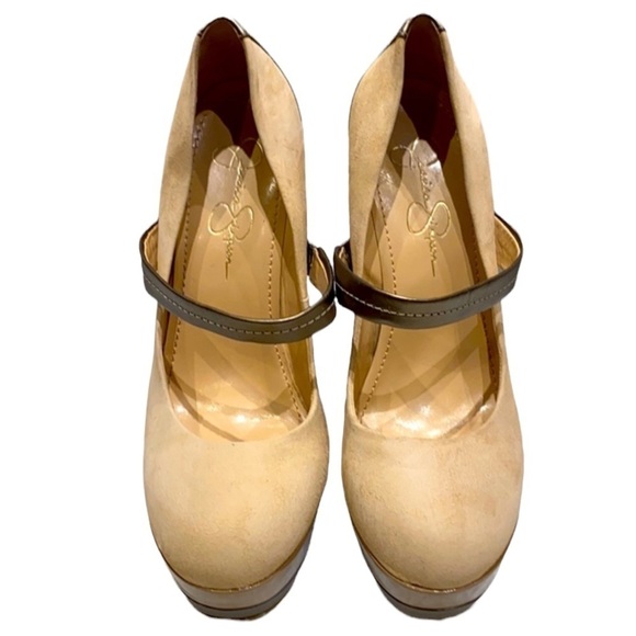 Jessica Simpson Mary Jane Suede Leather platform heels SZ 7 - Picture 2 of 6